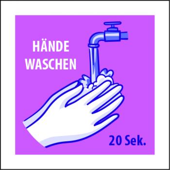 Corona Schilder Hände waschen